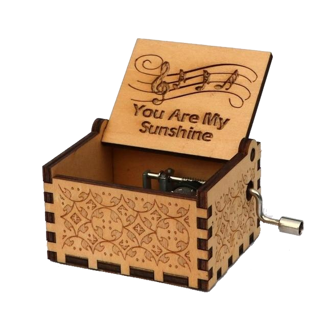 hölzerne Spieluhr You are My Sunshine Music Box Vintage Antik Geschen Hand H4D5 